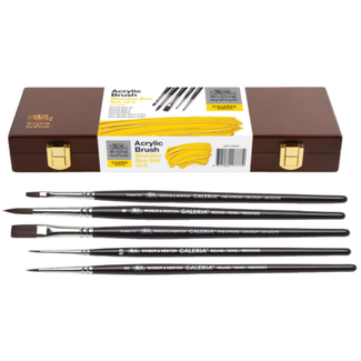 Winsor & Newton Heritage Galeria Acrylic Brush Wooden Box Set