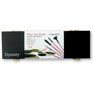 Dynasty Water Lily Brush Wooden Box Set of 5