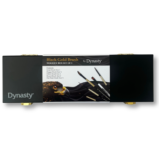 Dynasty Black Gold Brush Wooden Box Set of 5