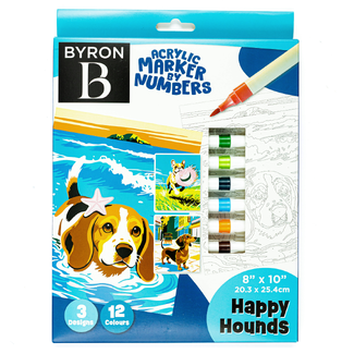 Byron Marker Paint By Numbers 16pc Set - Dogs