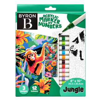 Byron Marker Paint By Numbers 16pc Set - Jungle