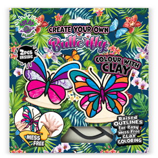 Splat Planet Kids Air Dry Clay Colouring Kit 22cm - Butterfly