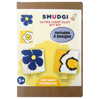 Smudgi Ultra Light Air Dry Clay Canvas Set 15 x 15cm 10pc - Flowers