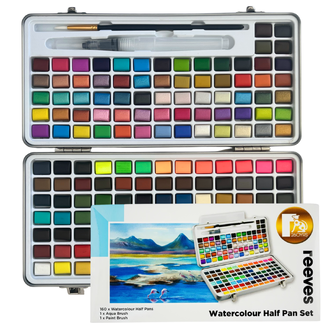 Reeves 260 Year Anniversary Vintage Watercolour Tin & Brush Set 160pc