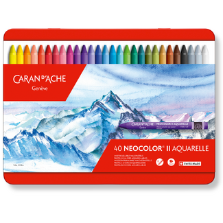 Caran d'Ache Neocolor II Water Soluble Wax Pastel Tin of 40