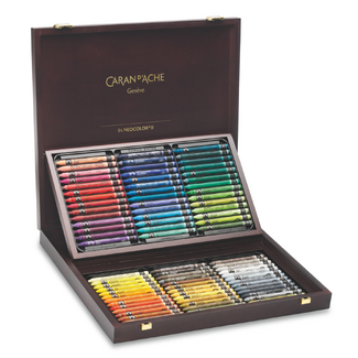 Caran d'Ache Neocolor II Water Soluble Wax Pastel Wooden Box of 84