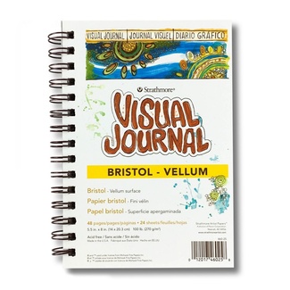 Strathmore Wire Bound Bristol Paper Pad - Vellum 5.5 x 8 Inch 260gsm 24 Sheets