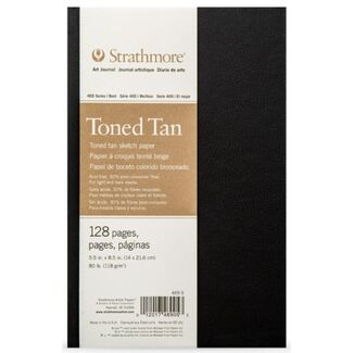 Strathmore 400 Toned Tan Hardbound Art Journal 5.5 x 8.5 Inch 118gsm 64 Sheets