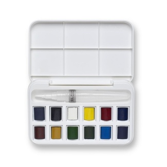 *Winsor & Newton Cotman - Watercolour Paint and Brush Pen Set 12 x 1/2 Pan