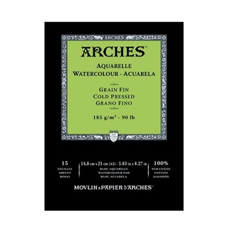 Arches Watercolour Pad A5 185gsm 15 Sheet - Medium (Cold Pressed)