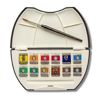 Rembrandt Watercolour Pocket Box 12 pans + 1 brush