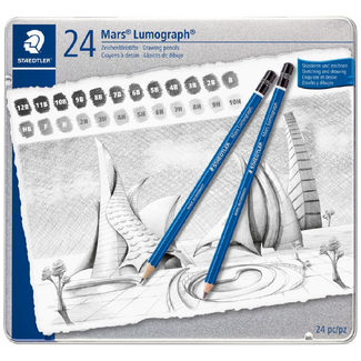 Staedtler Mars Lumograph Pencils Tin of 24