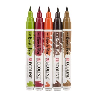 Ecoline Watercolour Brush Pen Set of 5 - Autumn Colours