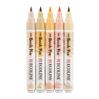 Ecoline Watercolour Brush Pen Set of 5 - Beige Pink Colours