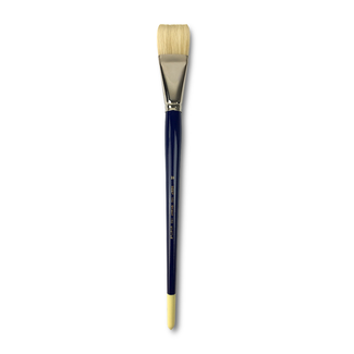 Size 8 Bright White Chinese Bristles with Plainwood Handle da Vinci Student Series 7179 Oil and Acrylic Paint Brush 
