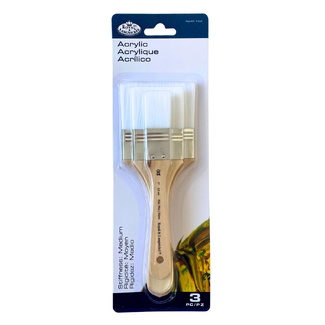 Large Taklon Brush Set White Flat - 3pc