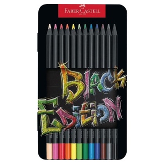 Faber Castell Black Edition Coloured Pencils in Tin 12pc