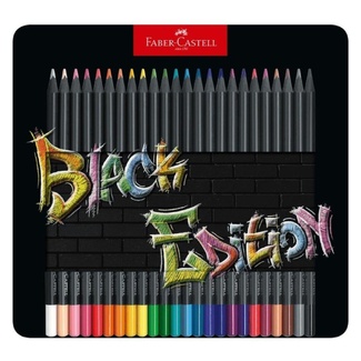 Faber Castell Black Edition Coloured Pencils in Tin 24pc