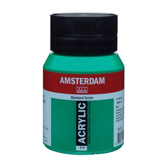 Amsterdam Acrylic Paint 500ml Bottle - Permanent Green Deep