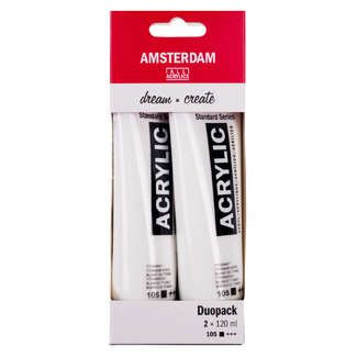 Amsterdam Acrylic Paint 120ml Tube - Titanium White Twin Pack