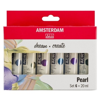 Amsterdam Acrylic Paint Set 6 x 20ml Tubes - Pearl Colours