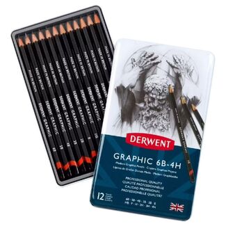 Derwent Graphic Pencil Tin Of 12 - Medium