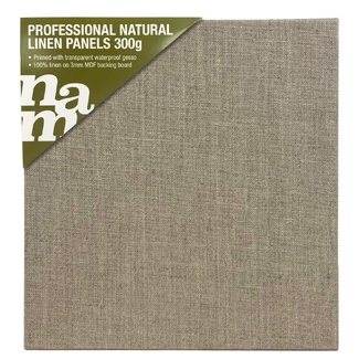 NAM Natural Linen Canvas Board Panel 12 x 12 - 30.5 x 30.5cm