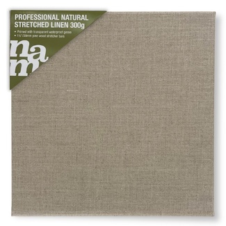 NAM Natural Linen Stretched Canvas 300gsm 10 x 10 - 25.4 x 25.4cm