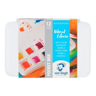 Van Gogh Pocketbox Watercolour 12 Pan Set - Vibrant Colours