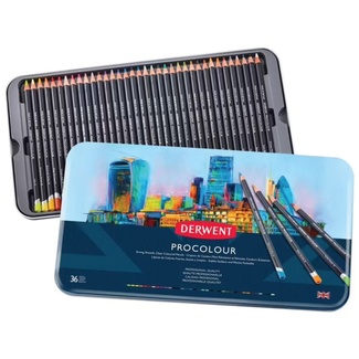 Derwent Procolour Colouring Pencil Tin Of 36