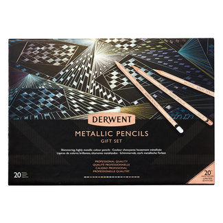 Derwent Metallic Colouring Pencil Box Of 20 - 20th Anniversary Limited Edition