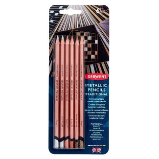 Derwent Metallic Pencil 6pc -Traditional