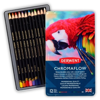 Derwent Chromaflow Coloured Pencils Set of 12 in Tin