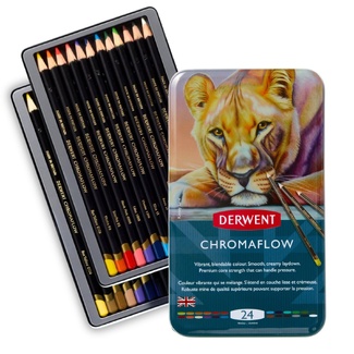 Derwent Chromaflow Coloured Pencils Set of 24 in Tin