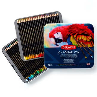 Derwent Chromaflow Coloured Pencils Set of 48 in Tin