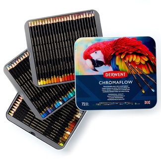 Derwent Chromaflow Coloured Pencils Set of 72 in Tin
