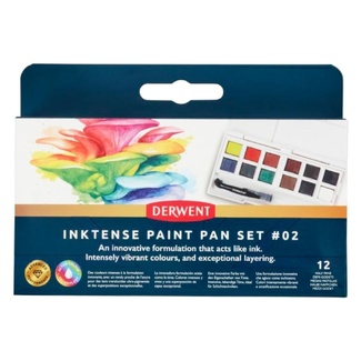 Derwent Inktense 12 Pan Ink / Watercolour Paint Travel Set 2