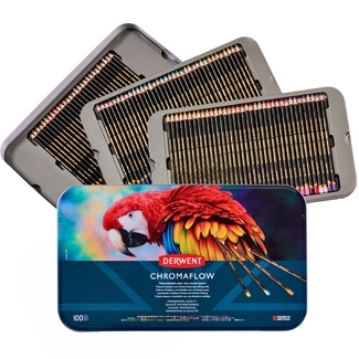 Derwent Chromaflow Coloured Pencils Set of 100 in Tin