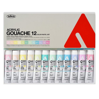 Holbein Acrylic Gouache Pastel Set 12 x 20ml 
