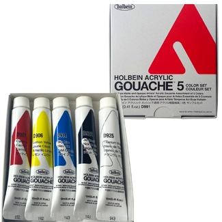 Holbein Acrylic Gouache Primary Set 5 x 12ml
