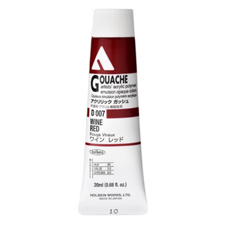 Holbein Acrylic Gouache #07 Wine Red 20ml