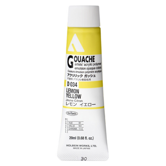 Holbein Acrylic Gouache #34 Lemon Yellow 20ml