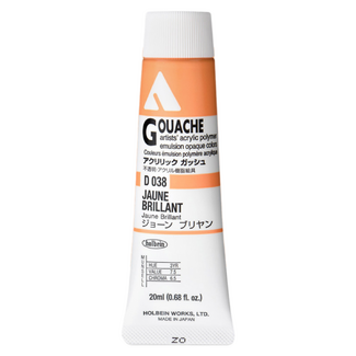 Holbein Acrylic Gouache #38 Jaune Brillant 20ml