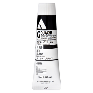 Holbein Acrylic Gouache #136 Jet Black 20ml
