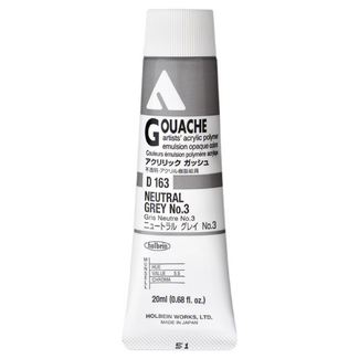 Holbein Acrylic Gouache #163 Neutral Grey 3 20ml