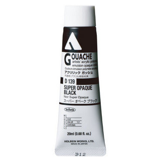 Holbein Acrylic Gouache #139 Super Opaque Black 20ml