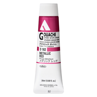 Holbein Acrylic Gouache #182 Metallic Red 20ml