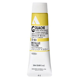 Holbein Acrylic Gouache #183 Metallic Yellow 20ml