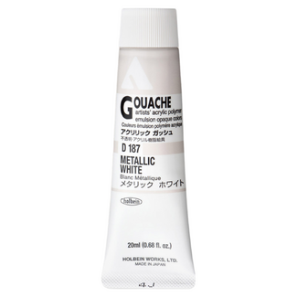 Holbein Acrylic Gouache #187 Metallic White 20ml