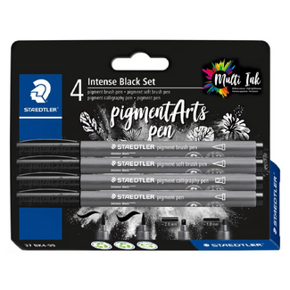 Staedtler Pigment Arts Assorted Pens - Intense Black 4pc